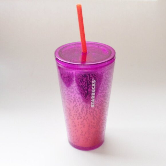Starbucks Cold Beverage Tumblers Bundle of 2  with Straws Pink & Purple - Picture 11 of 13